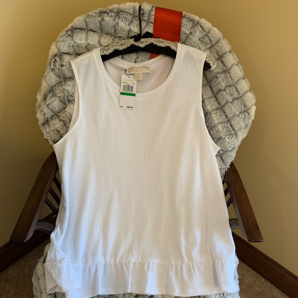 MICHAEL MICHAEL KORS LADIES WHITE BLOUSE LARGE NWT